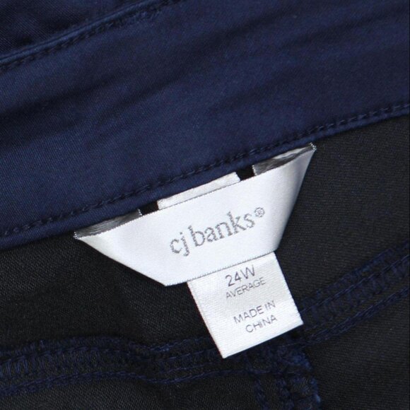NWT Cj Banks Tapered Straight Fit Mid-Rise Dress Pants JOS-5565 24W Navy Blue - Picture 5 of 9